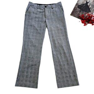G Guess Women's Trousers Size 32 Gray Plaid Straight Leg Dress Pants Office